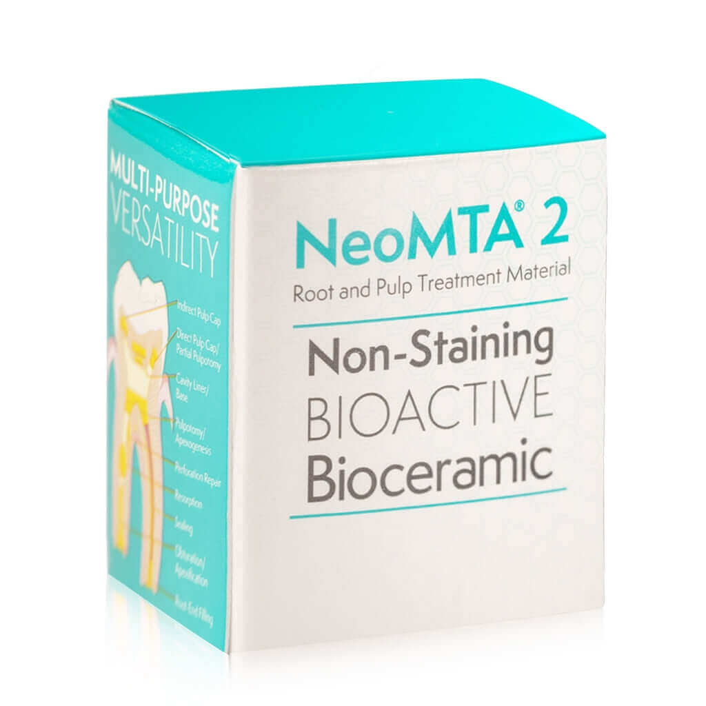 NeoMTA 2 THE SAME MTA YOU LOVE, ONLY BETTER!Clinical feedback and continuous improvement through ongoing product development is the foundation for our newest powder/liquid MTA product. Introducing NeoMTA® 2 – Our second-generation highly versatile root &